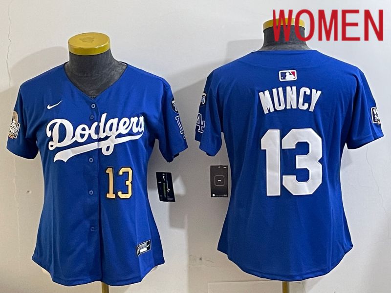 Women Los Angeles Dodgers #13 Muncy Blue Game 2024 Nike MLB Jersey style 11219->women mlb jersey->Women Jersey